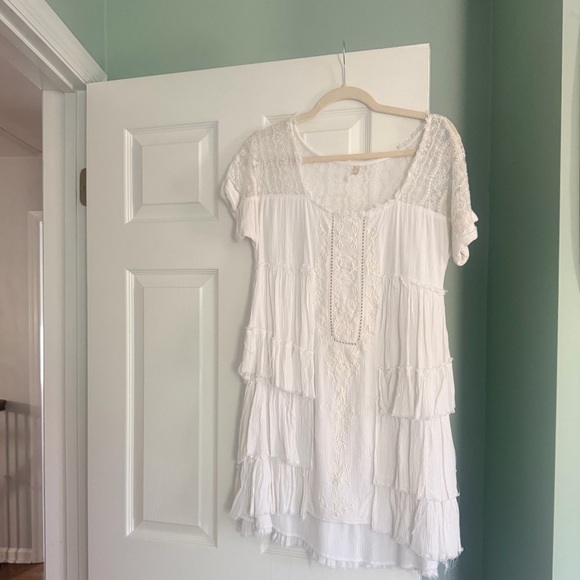 Free People Dresses & Skirts - Free People White Lace Sheer Slip Dress